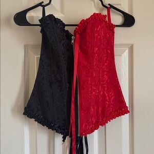 Black and Red Lace Corset Top